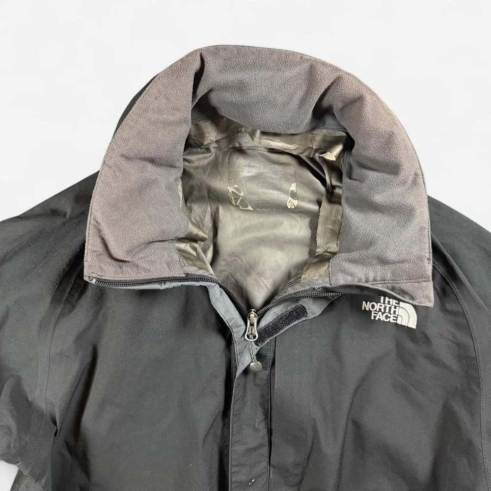 North Face Black GoreTex Paclite Storable Hood Windbreaker Jacket Size L - XL